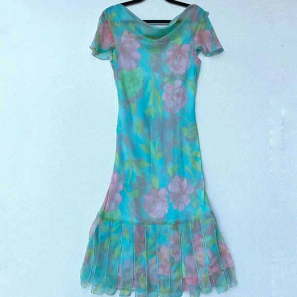 Pomponix Women Dress Size 6 Floral Round‎ N… - Picture 1 of 8